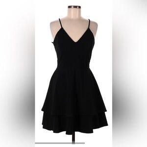 B Darlin Black layered Cocktail Party Dress - short- gold back zipper Sz 0 NWT